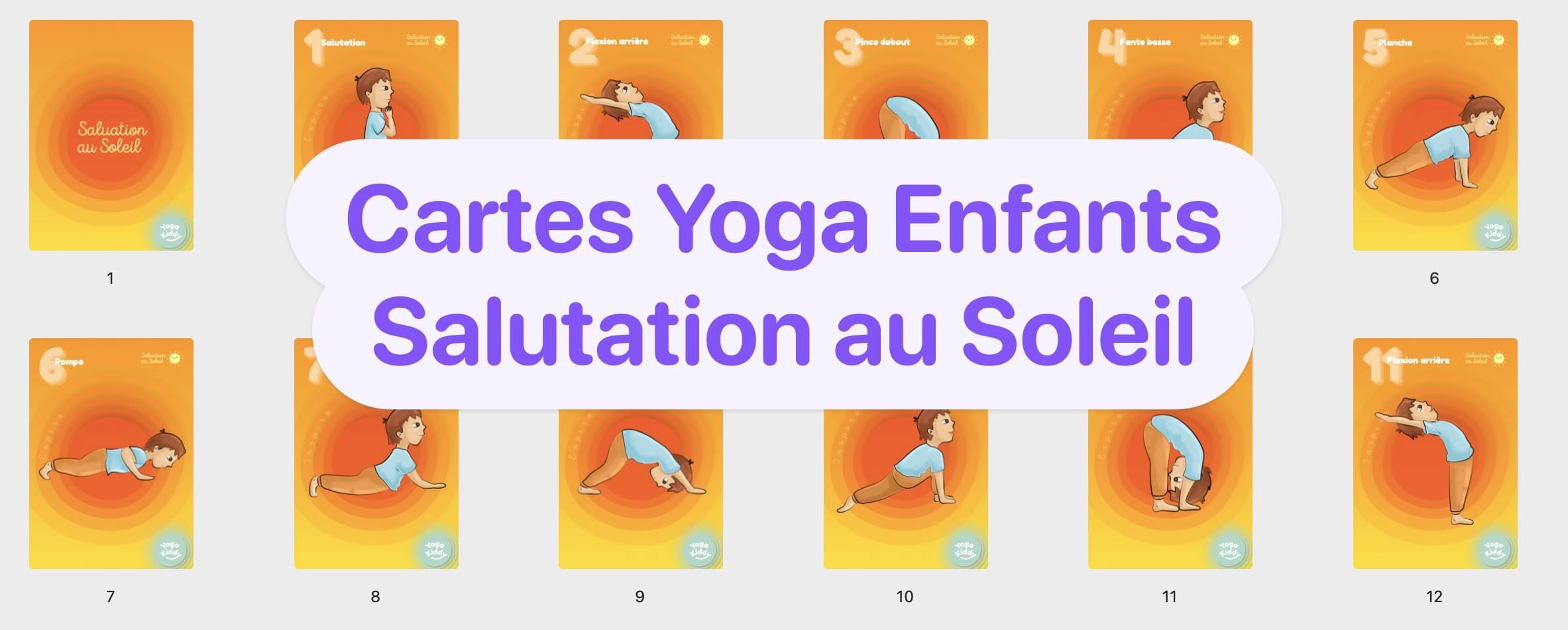 Cartes de la salutation au soleil
