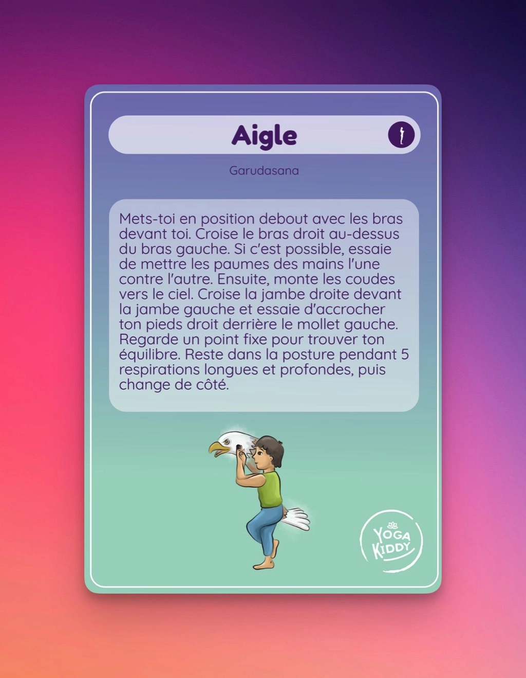 carte gratuite PDF aigle yoga enfants