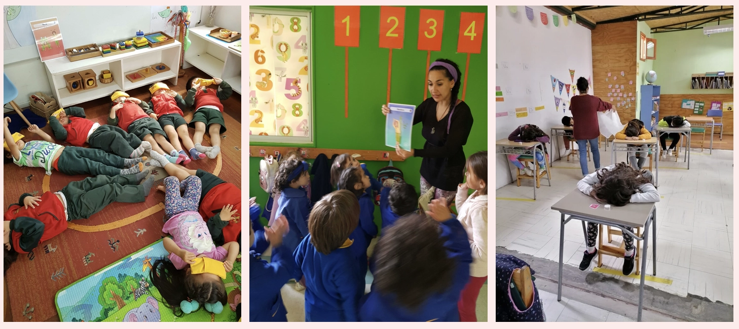 Enseignante animant une séance de yoga en classe