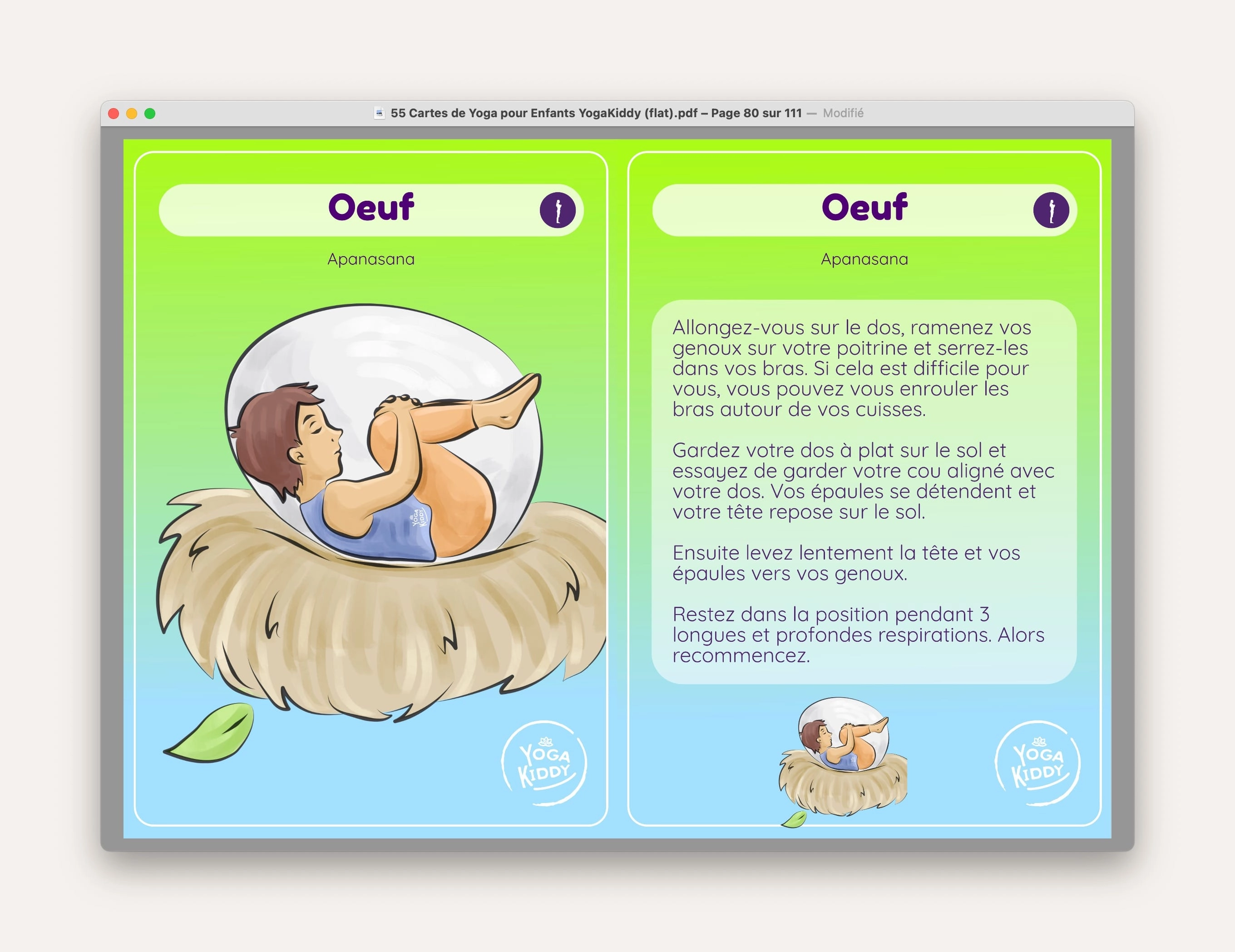 oeuf telecharger carte yoga gratuite posture YogaKiddy imprimer PDF yoga enfants