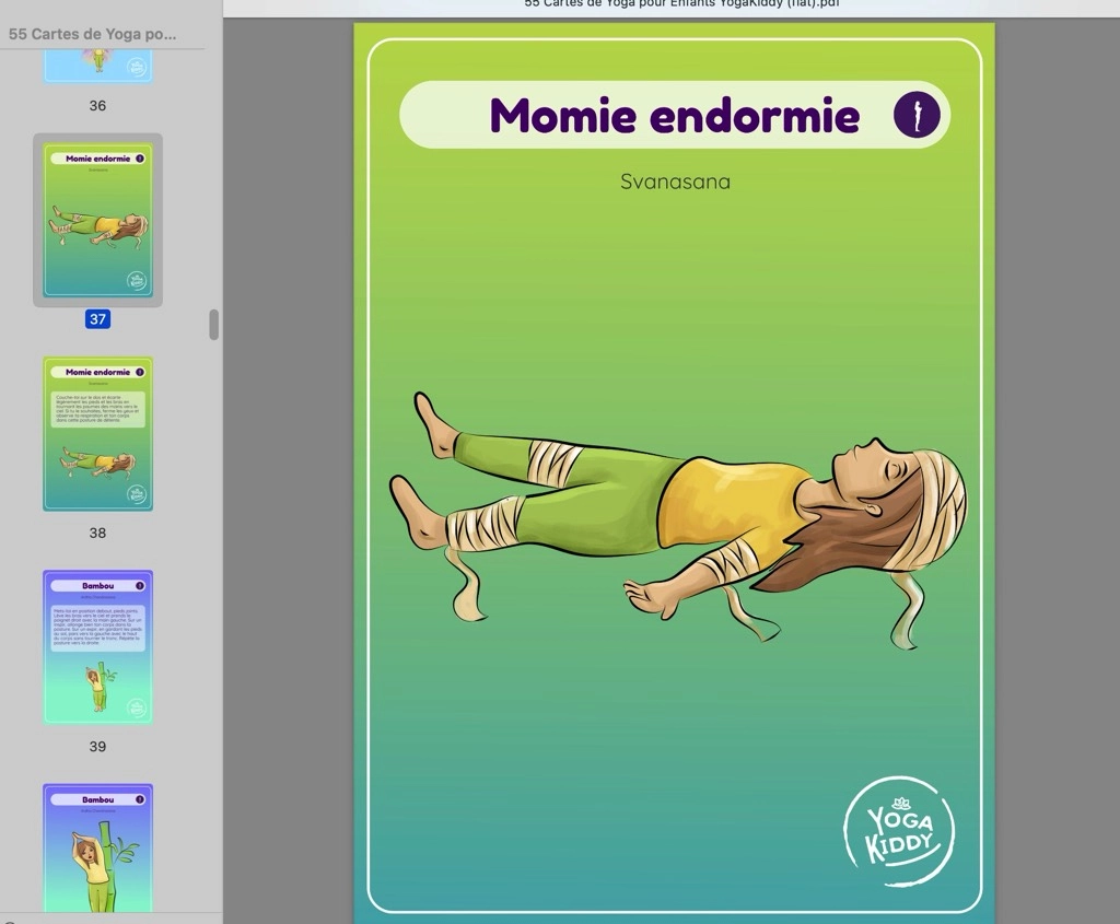 La posture du cadavre (Savasana) PDF carte télécharger imprimer yoga enfant